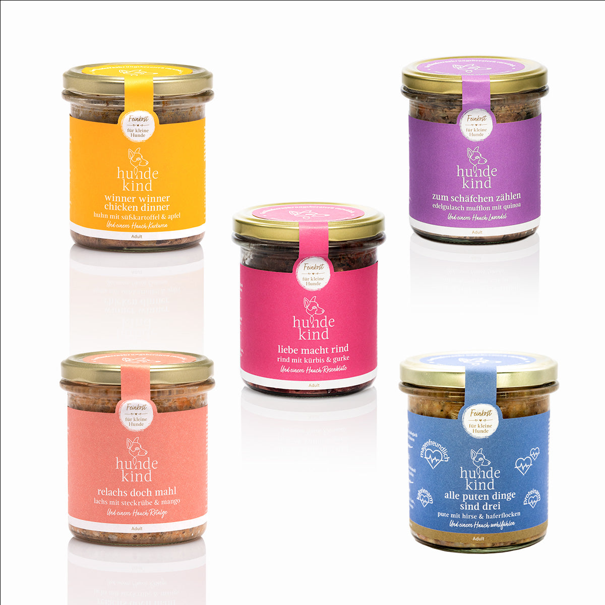 Probierpaket 5 x 300g plus Gratis-Glas ontop